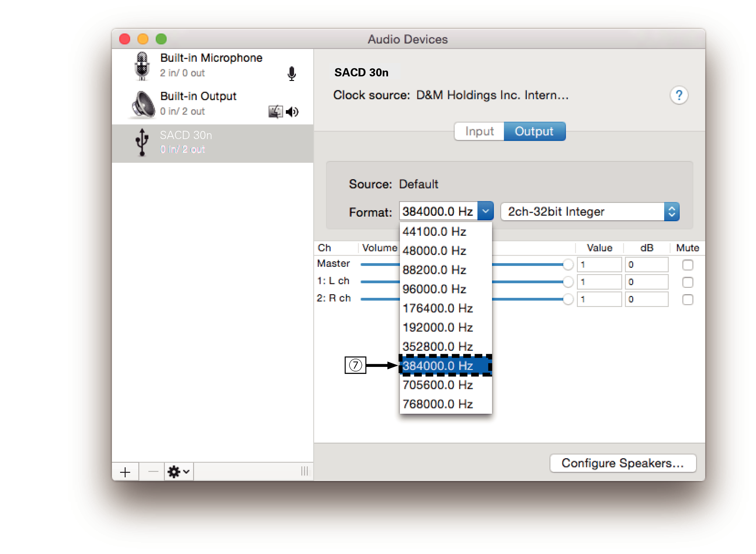 MacOS setting 2 SACD30n